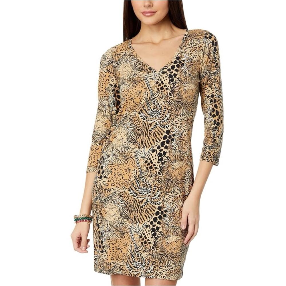 NEW Lilly Pulitzer Tessa Dress XS Walk On The Wild Side Safari Animal Print